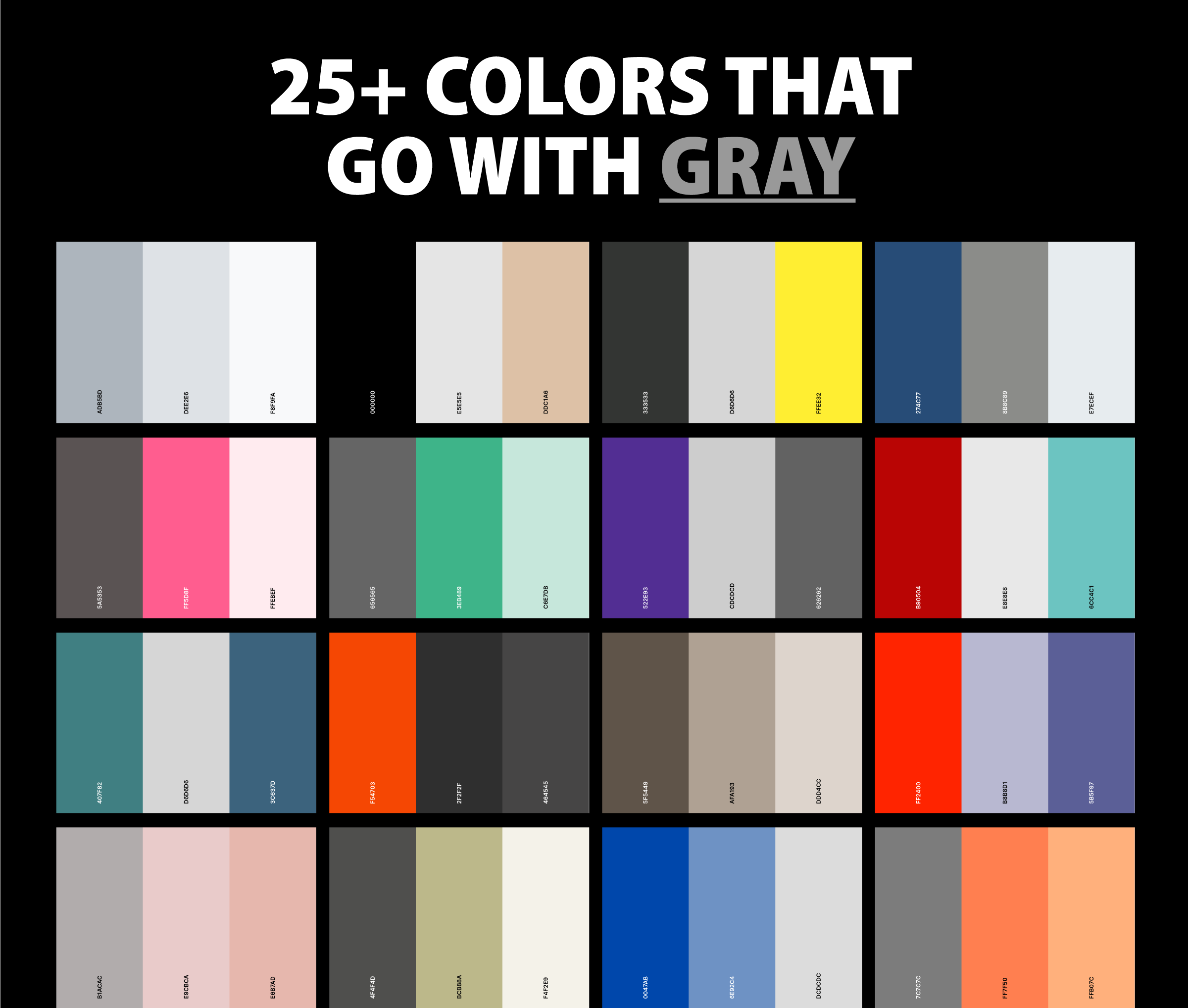 25+ Best Colors That Go With Gray (Color Palettes) – CreativeBooster