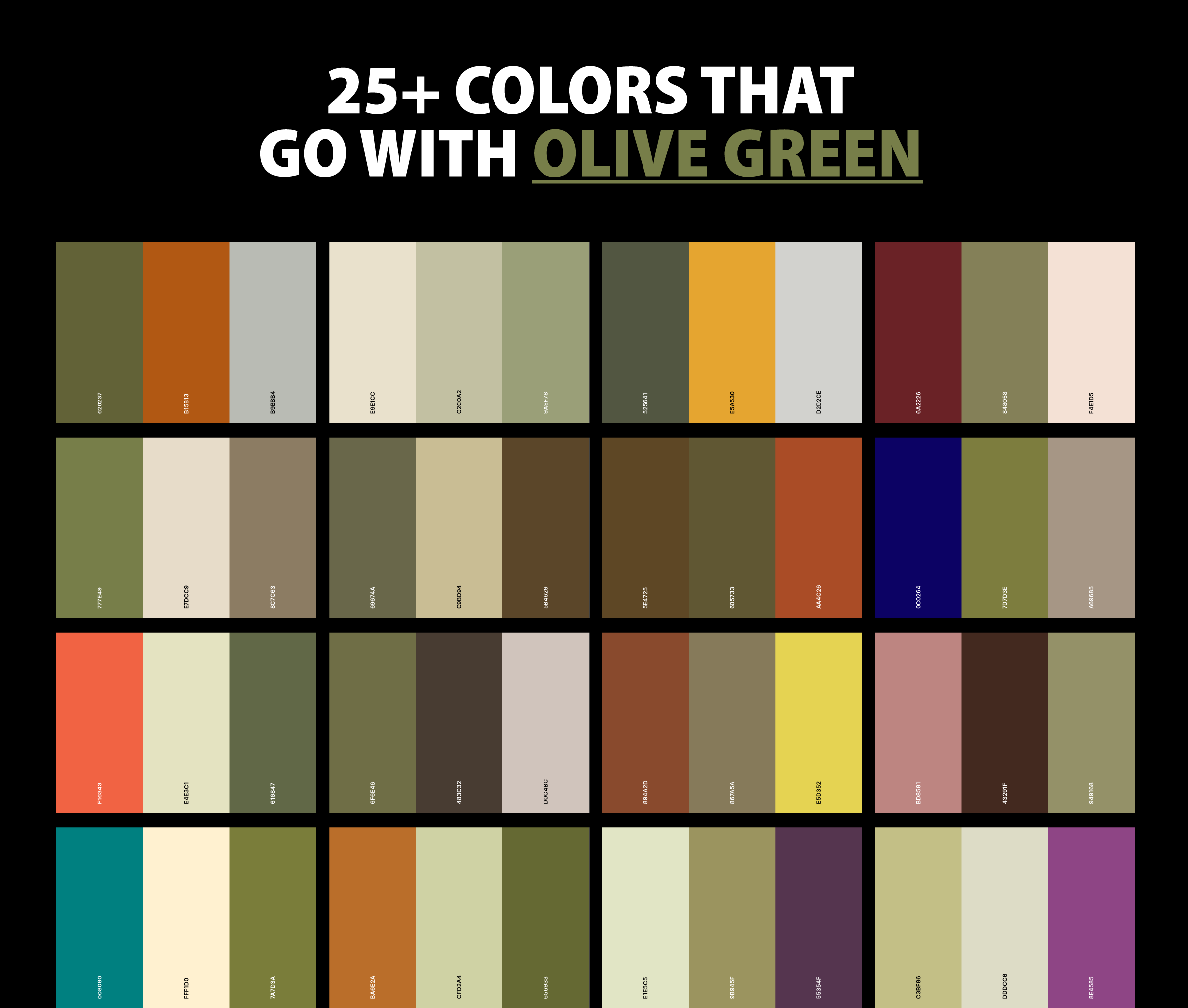 25+ Best Colors That Go With Olive Green (Color Palettes) – CreativeBooster
