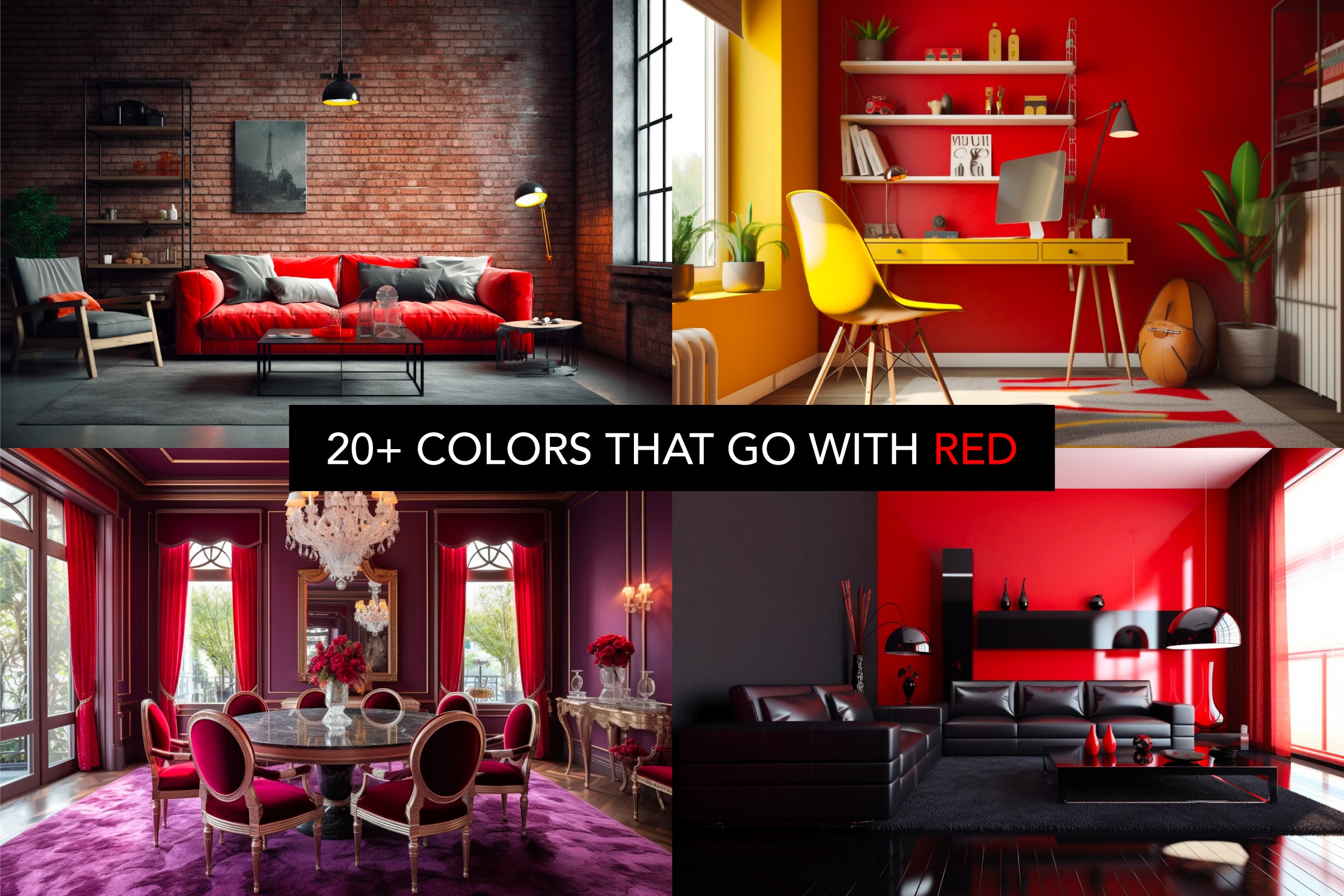 red color schemes for living rooms with cool lamp