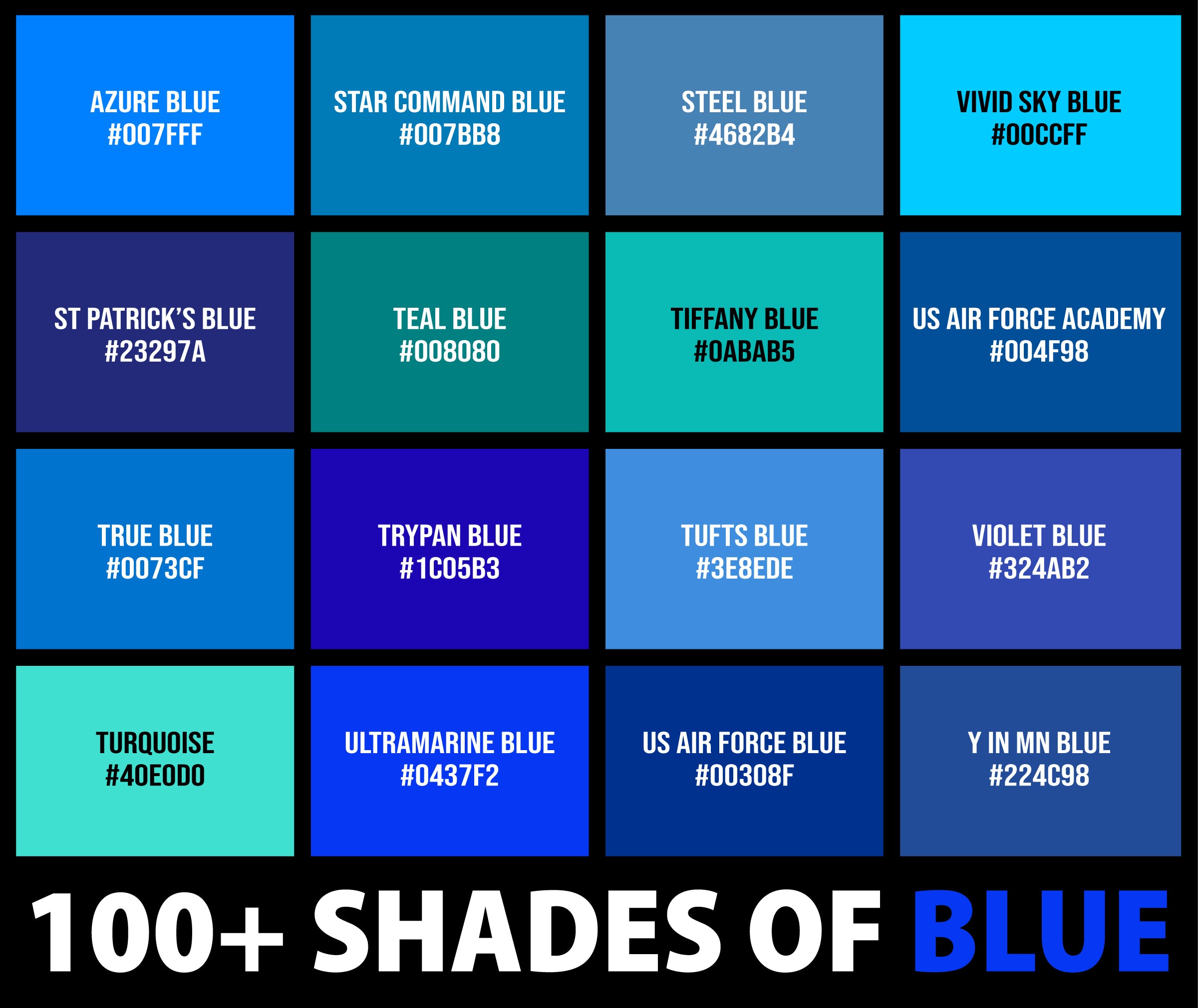 15 Blue Color Palette Inspirations with Names & hex Codes