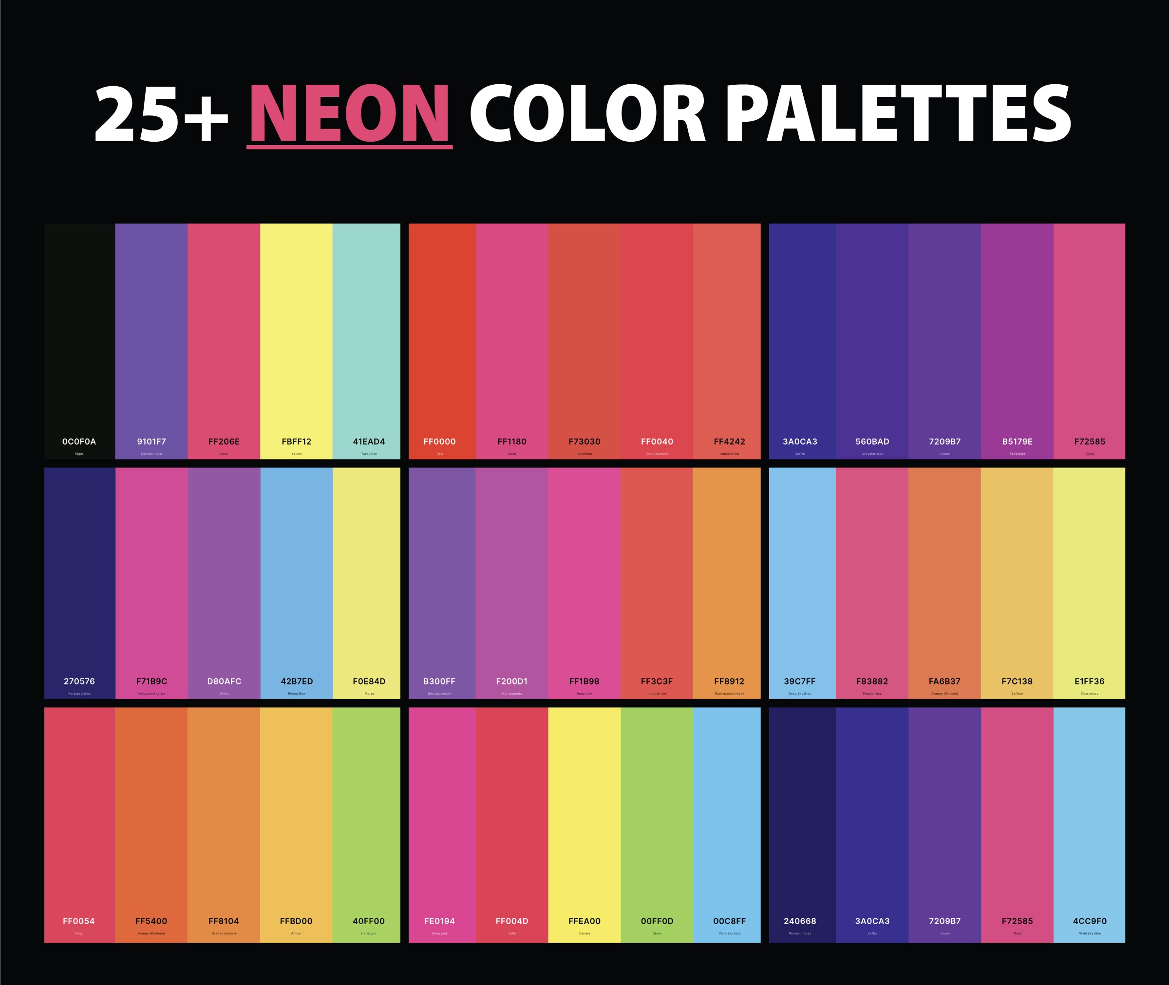 25 Best Neon Color Palettes With Names And Hex Codes CreativeBooster 25 Best Neon Color Palettes With Names And Hex Codes CreativeBooster