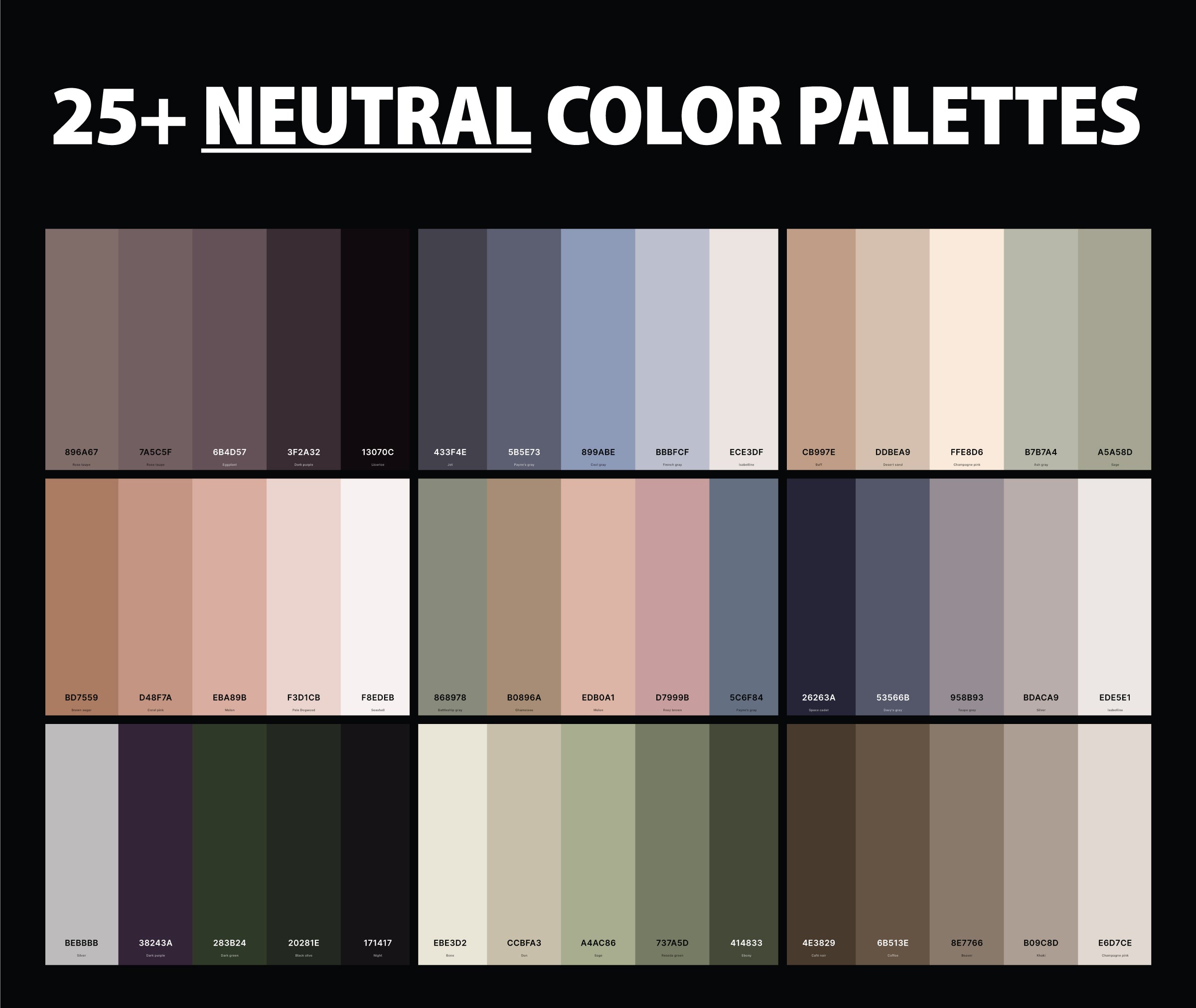 25+ Best Neutral Color Palettes with Names and Hex Codes – CreativeBooster