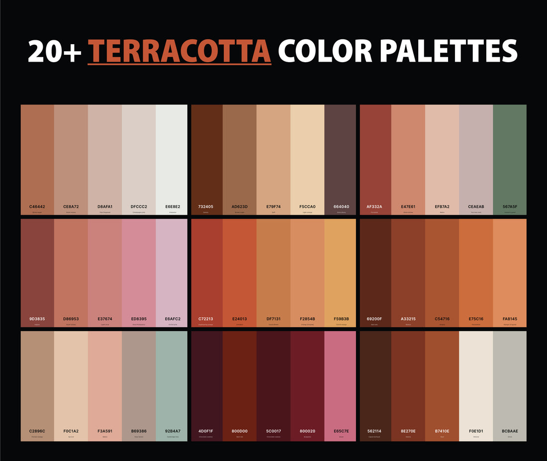 20+ Best Terracotta Color Palettes with Names and Hex Codes