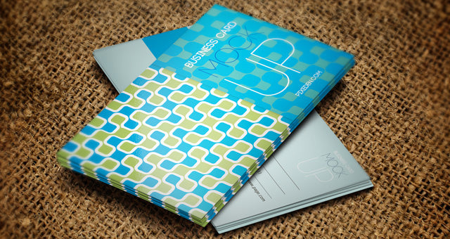 Free Business Card Mockup of Surface