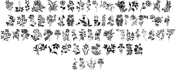 Free HFF Floral Stencil Font