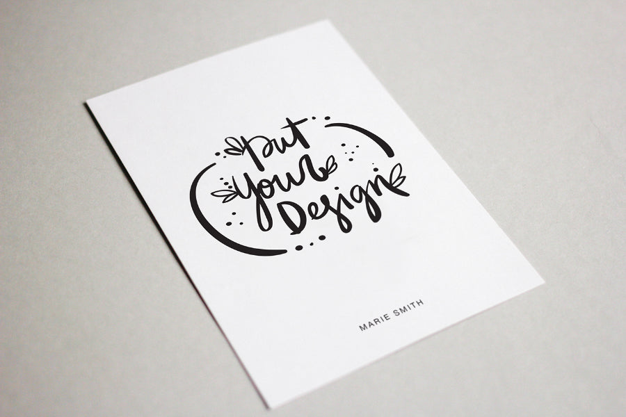 Free Empty Postcard Mockup with Envelope