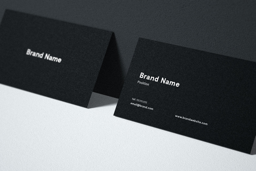 Free Close-up Black Business Card Mockup