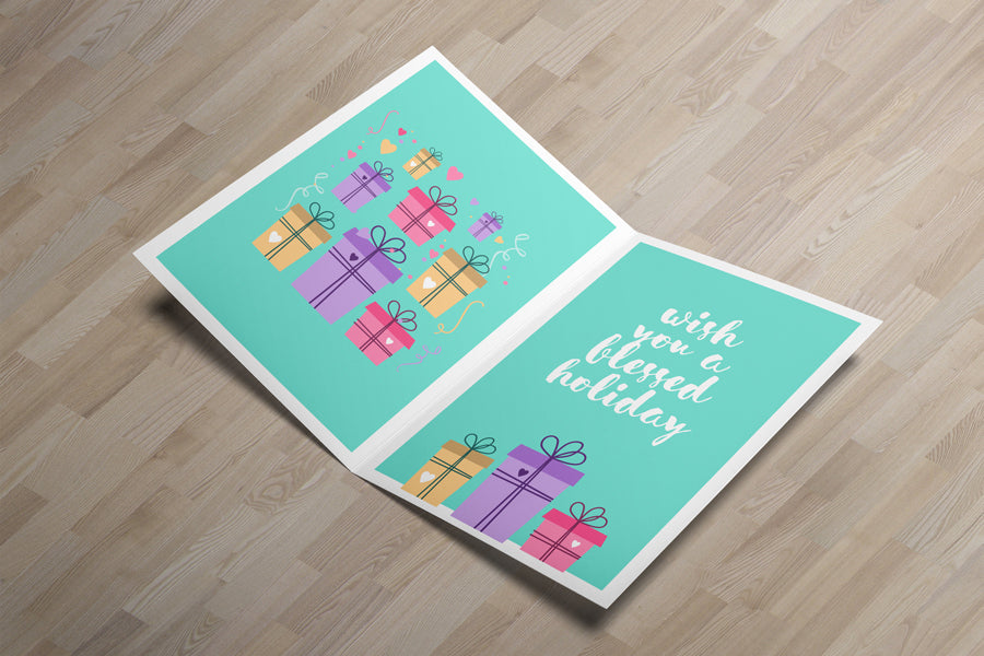 Free Opened Invitation or Greeting Card Mockup