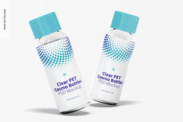 Free 1 Oz Pet Cosmo Round Bottles Mockup Psd