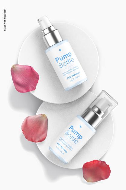 Free 1 Oz Pump Bottles Mockup Psd