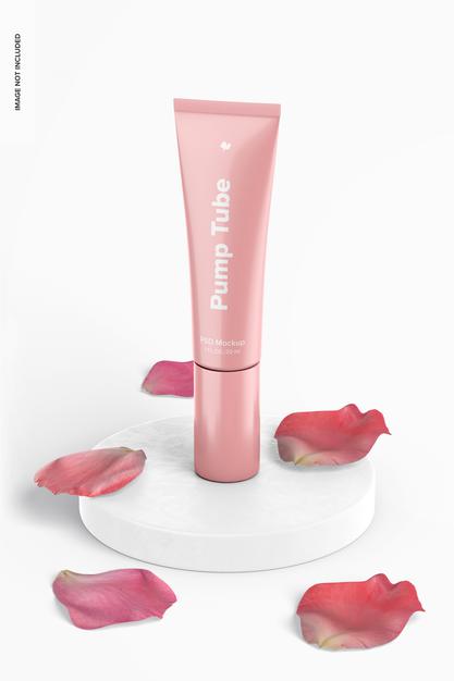 Free 1 Oz Pump Tube Mockup Psd