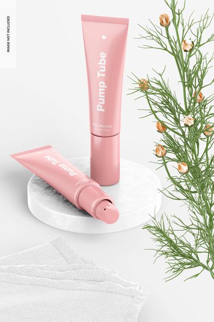 Free 1 Oz Pump Tubes Mockup Psd