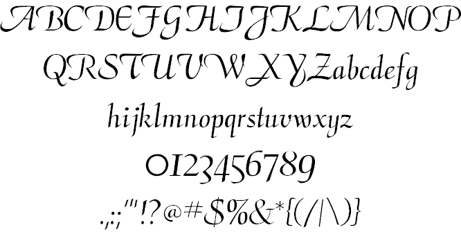 Free CalligraphyFLF Font