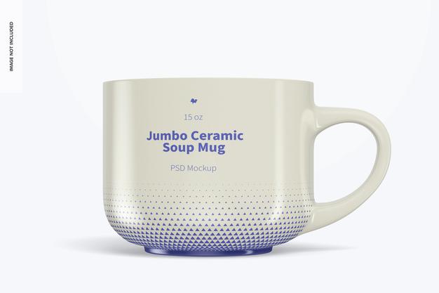Free 15 Oz Jumbo Ceramic Soup Mug Mockup Psd