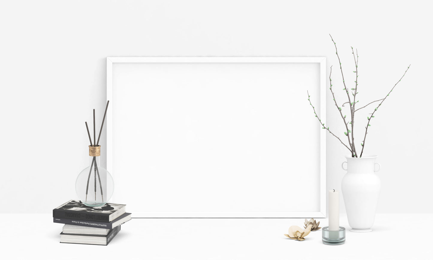Free Horizontal Clean Poster MockUp Scene PSD