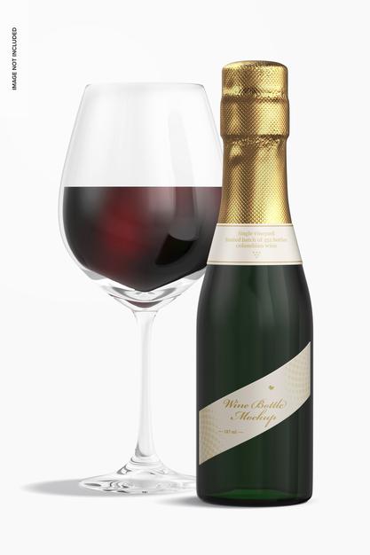 Free 187 Ml Wine Bottle Mockup Psd