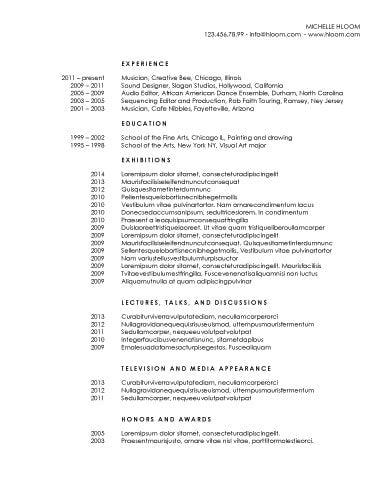 Free Writers Credited List CV Resume Template in Microsoft Word (DOCX) Format