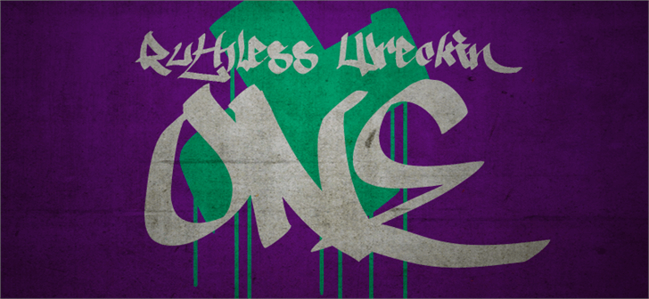 Free Ruthless Wreckin ONE Font