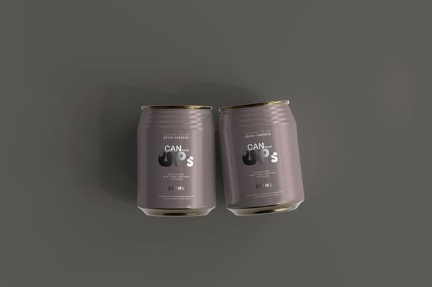 Free 250Ml Stubby Soda Can Mockup Psd