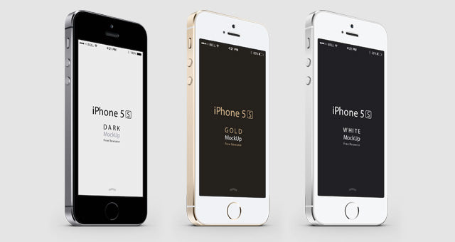 Free 3-4 Iphone 5S Psd Vector Mockup