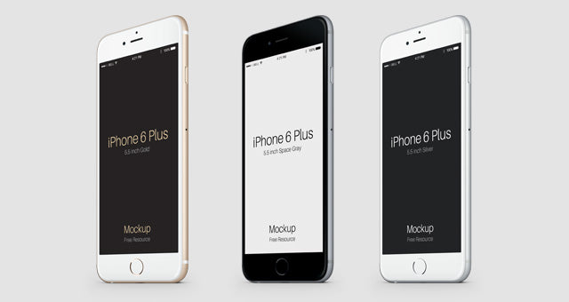 Free 3-4 Iphone 6 Plus Psd Vector Mockup 2
