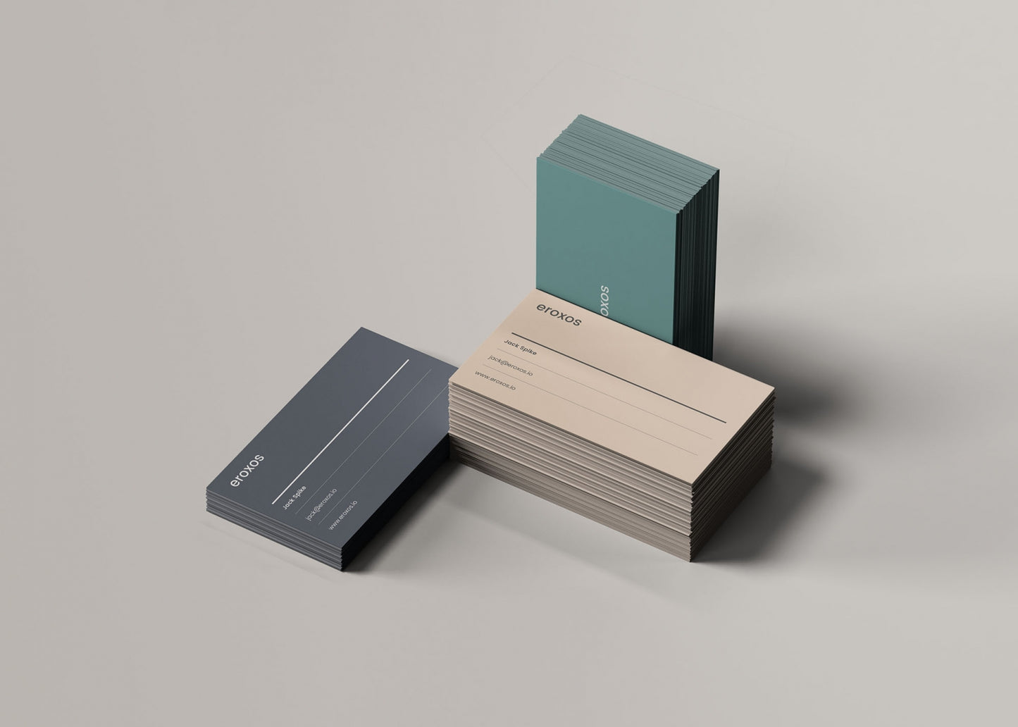 Free 3 Business Card Stacks Mockup