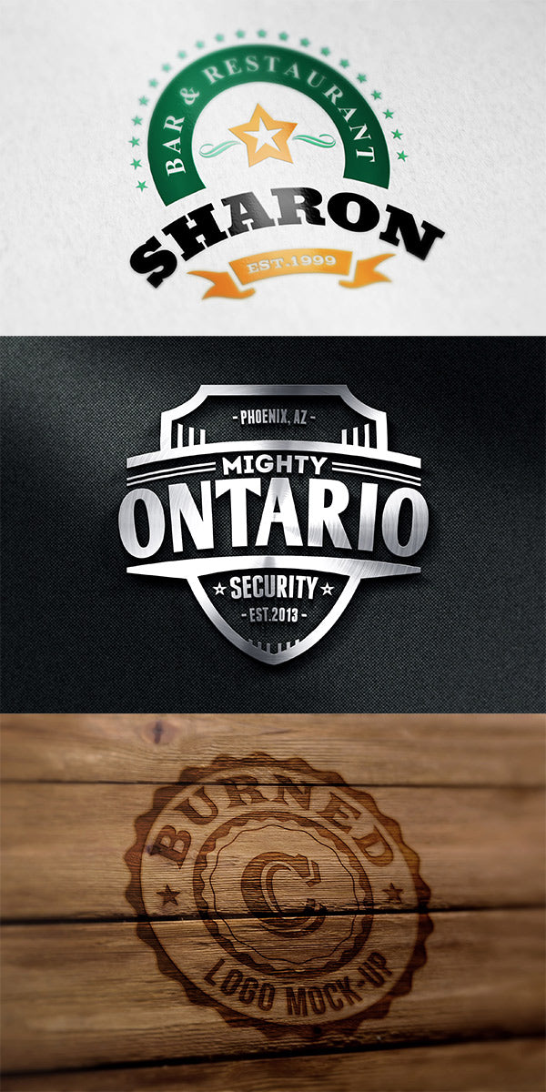 Free 3 Photorealistic Logo Mockups