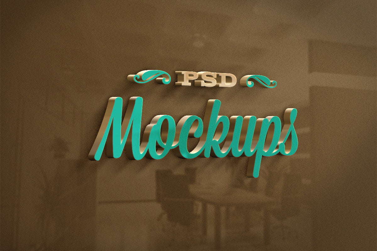 Free 3D Awesome Logo Mockup