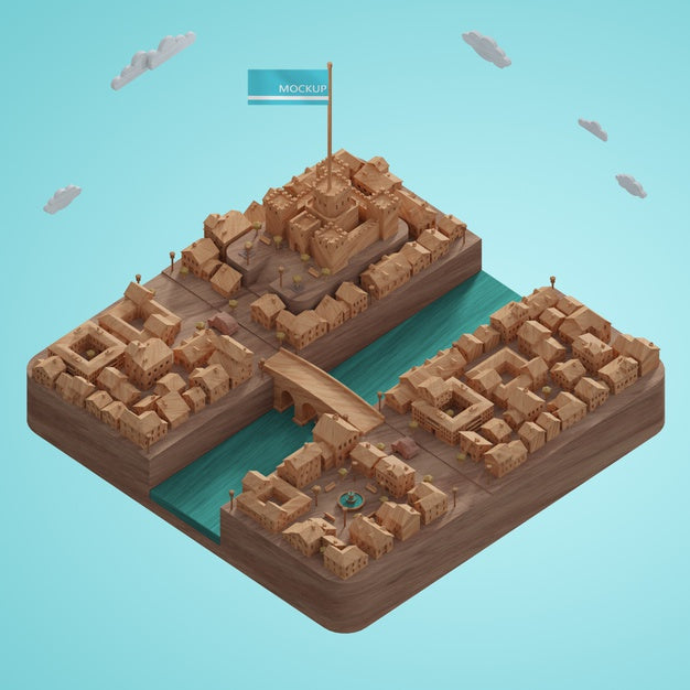 Free 3D Cities Buildings Model With Mock-Up Psd
