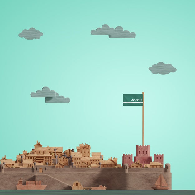 Free 3D Cities World Day Model With Mock-Up Psd