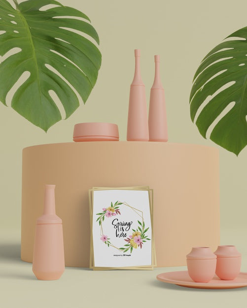 Free 3D Decorations Concept For Spring Psd