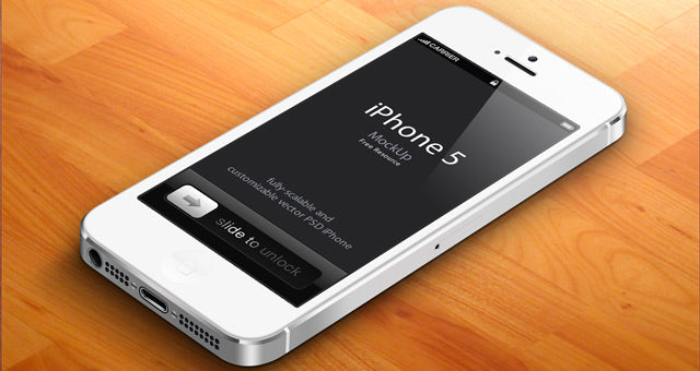 Free 3D Iphone 5 Psd Vector Mockup V2