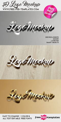 Free 3D Logo Mockup In Psd