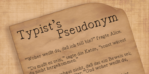 Free Typist\'s Pseudonym Font