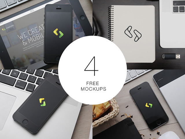 Free 4 Psd Apple Mockups