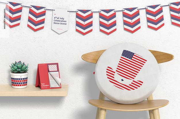 Free 4Th Of July Celebration Decor Scene Mockup Psd