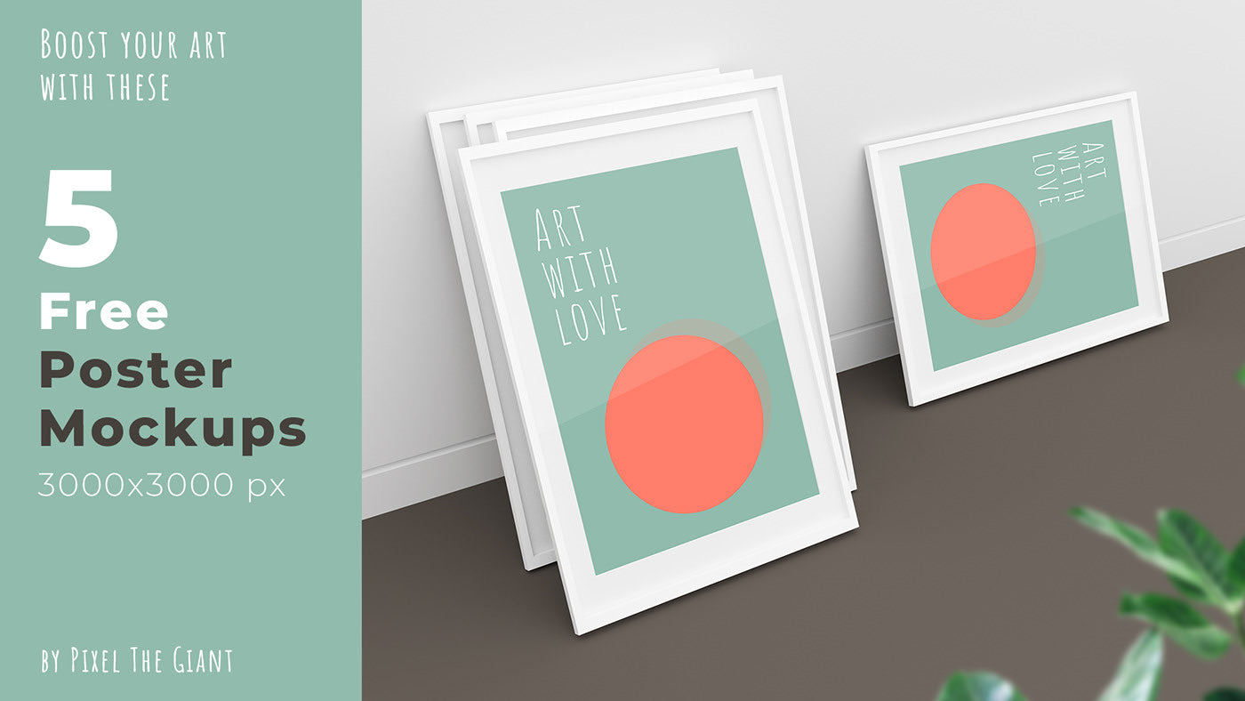 Free 5 Poster Mockups