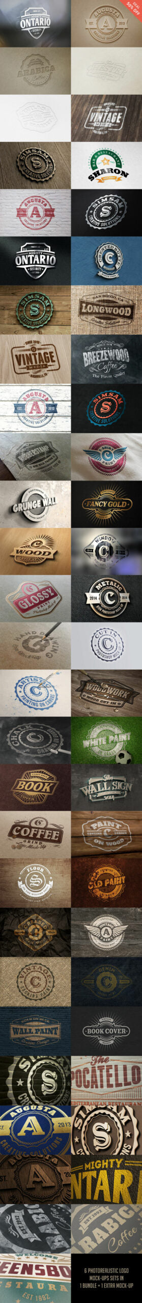 Free 55 Photorealistic Logo Mockups
