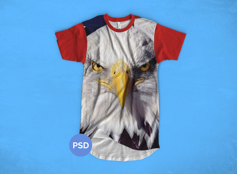 Free White Longline T-Shirt Mockup