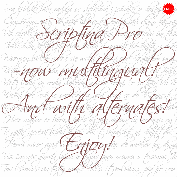 Free Scriptina Pro Font