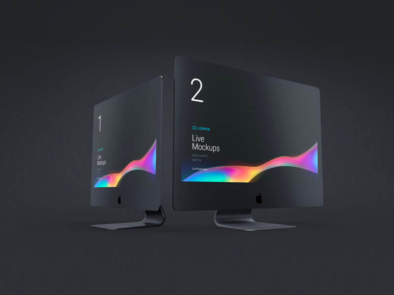 Free 8 Black Clay Apple Devices Mockups