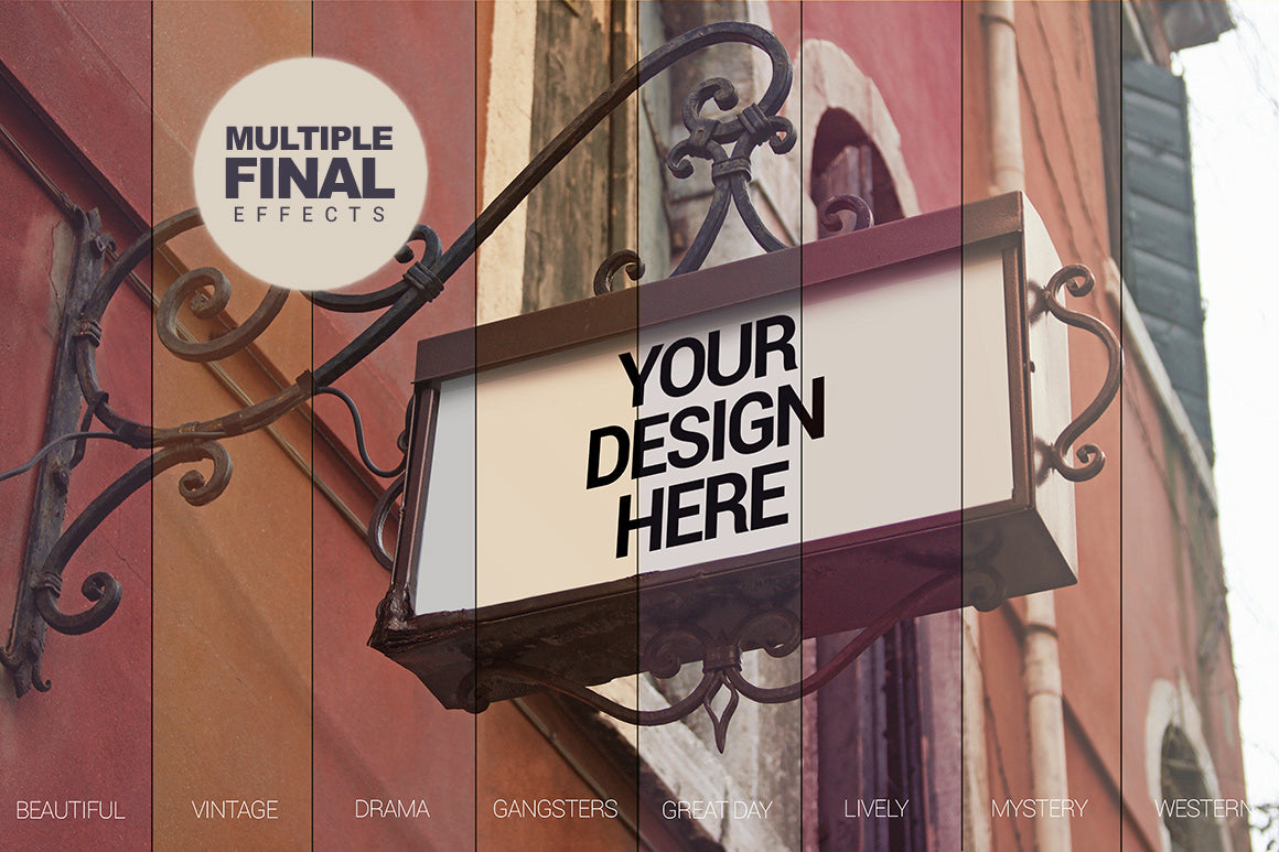 Free Signboard Venecia Mockup