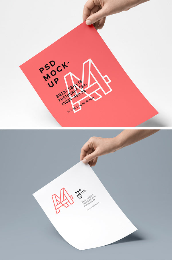 Free A4 Empty Paper PSD MockUp