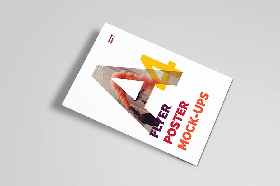 Free A4 Poster PSD Mockup White and Clean