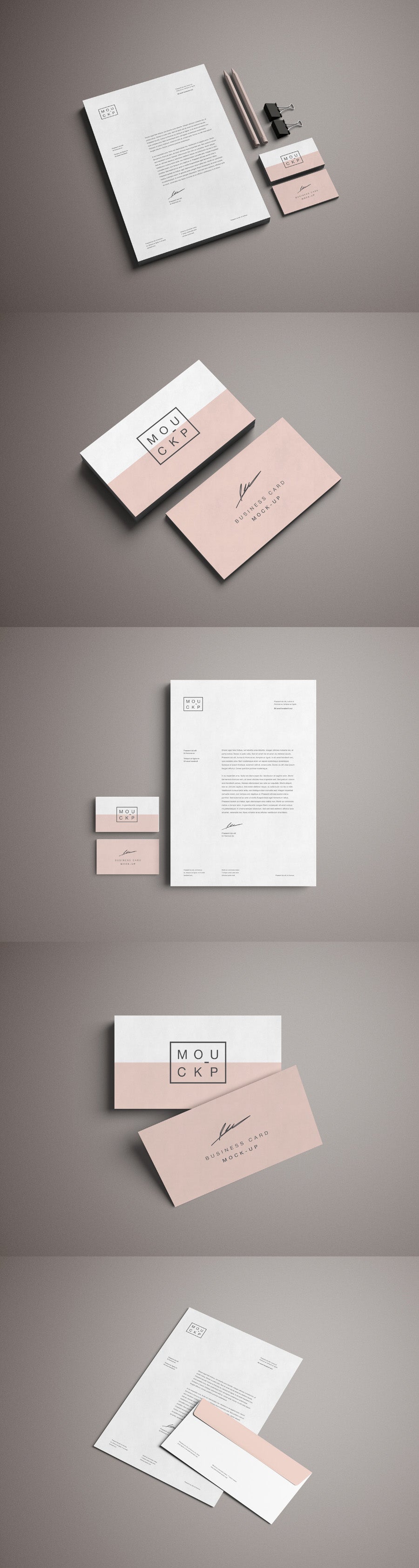 Free Advanced Clean Branding Stationery Mockup Business Card and Letterhead Paper