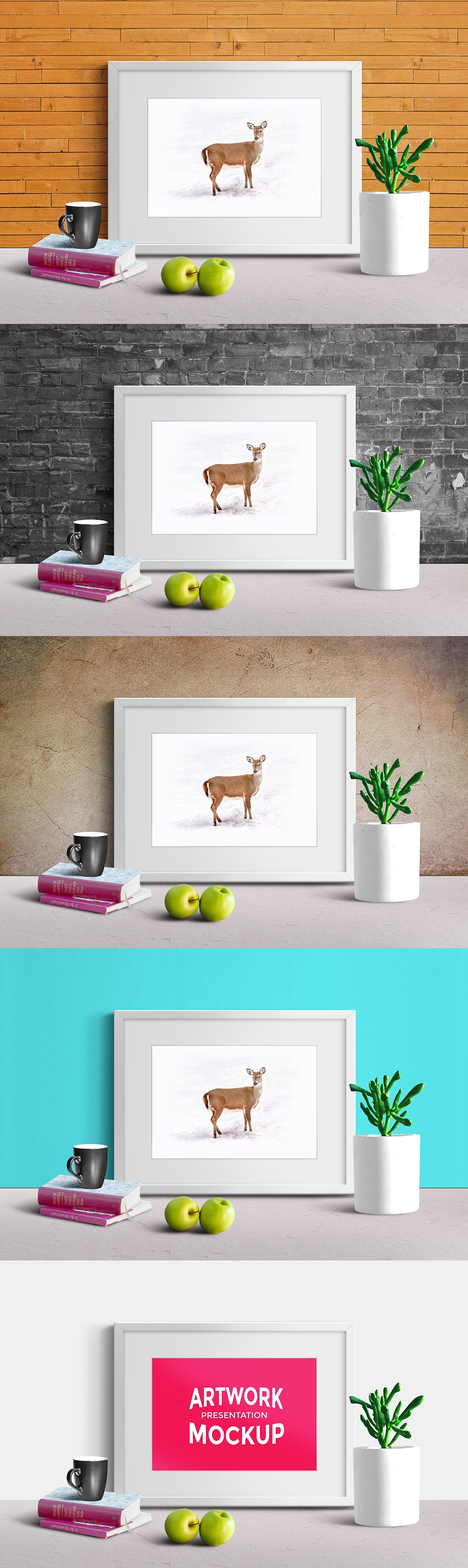 Free Artwork Presentation Frame Scene Mockup