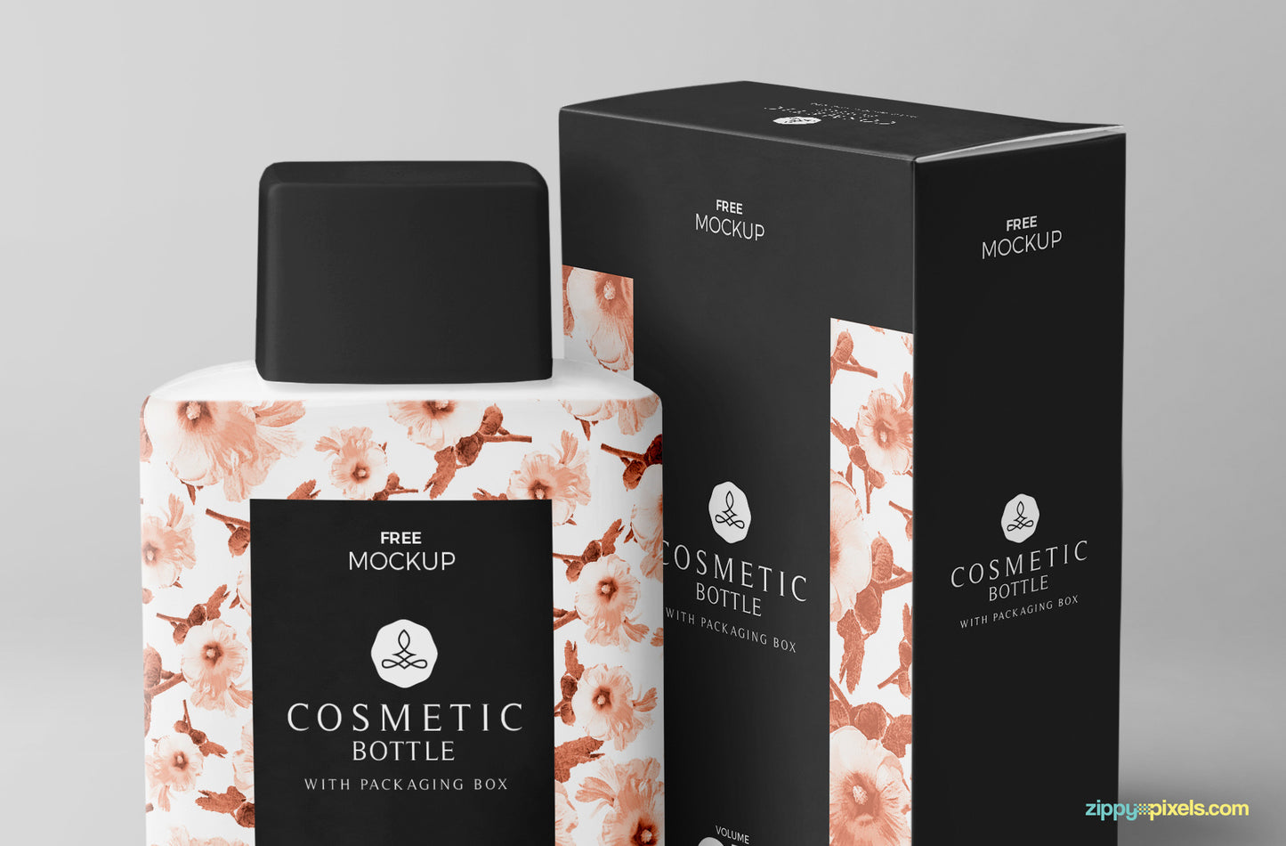 Free Realistic Cosmetic Bottle Mockup