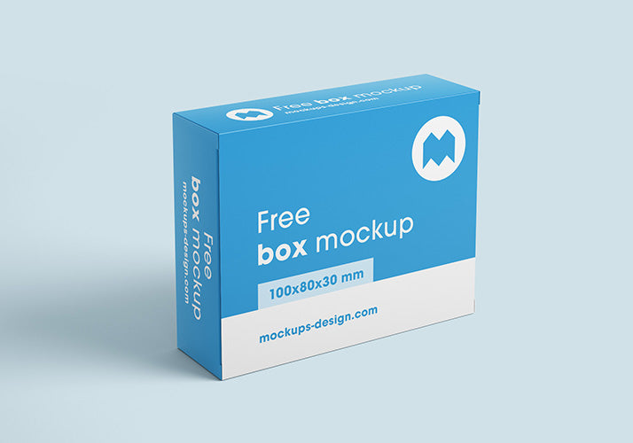 Free Cardboard Packaging Box Mockups or 100x80x30 mm