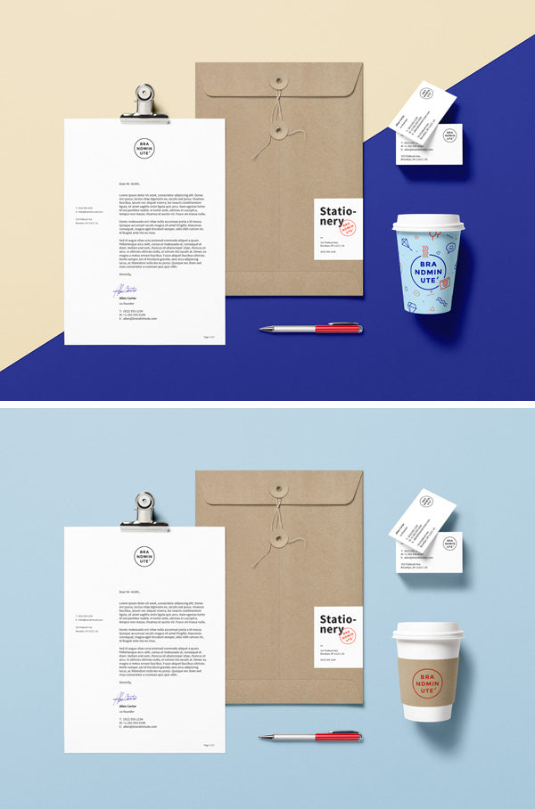 Free Set of Stationery Mockup Items