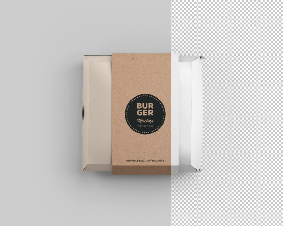 Free Burger Box Package Mockup PSD